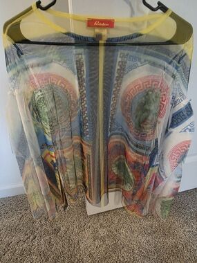 Rainbow Sheer Printed Kimono - Multicolor